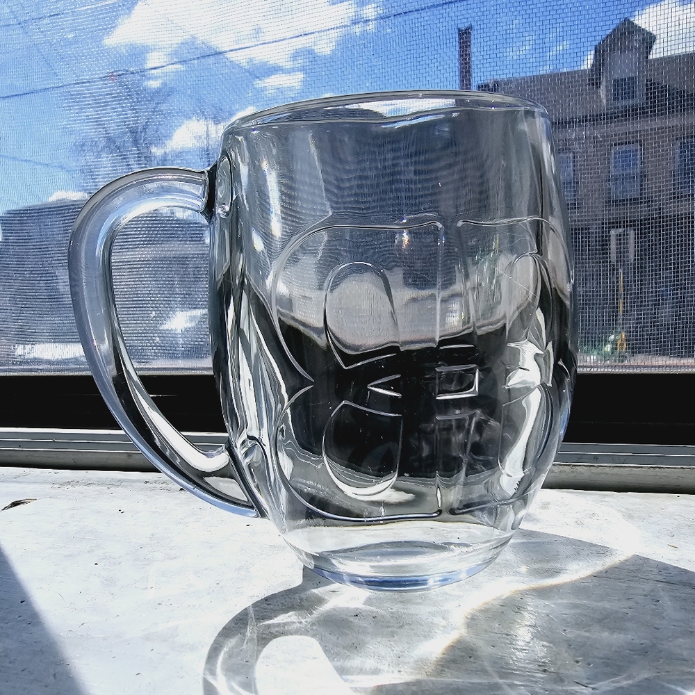 Rare vintage Bailey's 1970s embossed glass mug, never used!